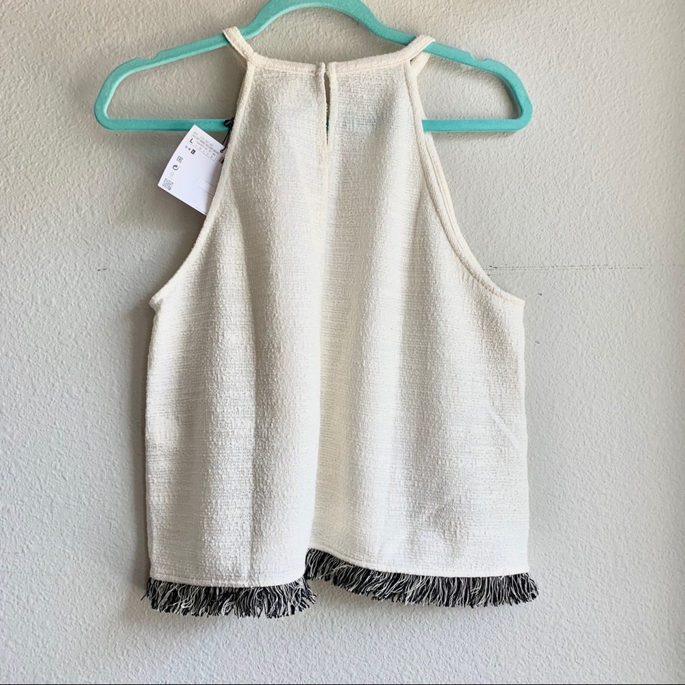 Zara Tweed halter top with fringed hem - Picture 4 of 4
